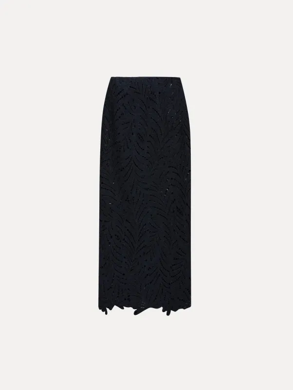 Fern Cutout Tweed Pencil Skirt made by Oscar de la Renta