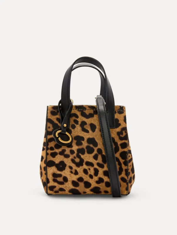 Mini Jaguar Printed Haircalf Square Tote sold by Oscar de la Renta