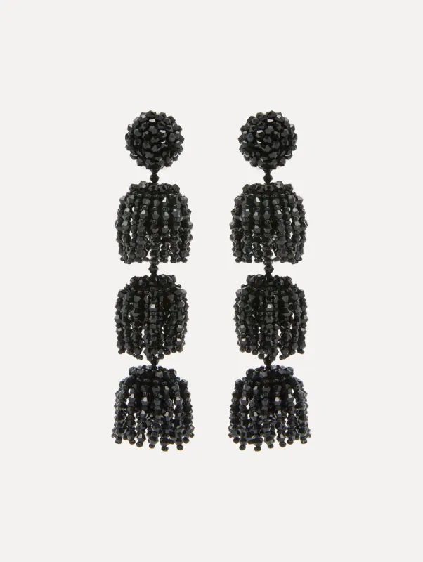 Beaded Triple Layer Clip-On Earrings sold by Oscar de la Renta