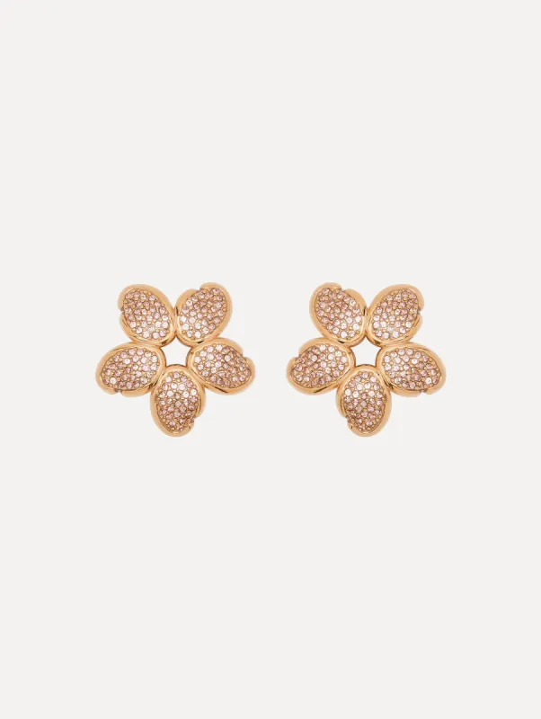 Crystal O Flower Earrings sold by Oscar de la Renta