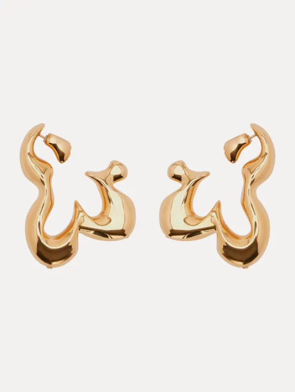 Abstract Flower Hoop Earrings sold by Oscar de la Renta