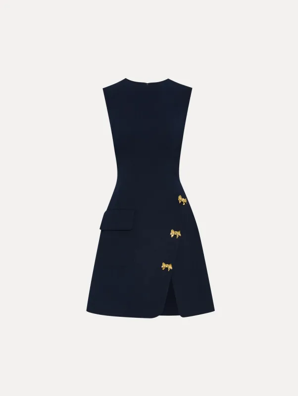 Bow Button Split Skirt Dress sold by Oscar de la Renta