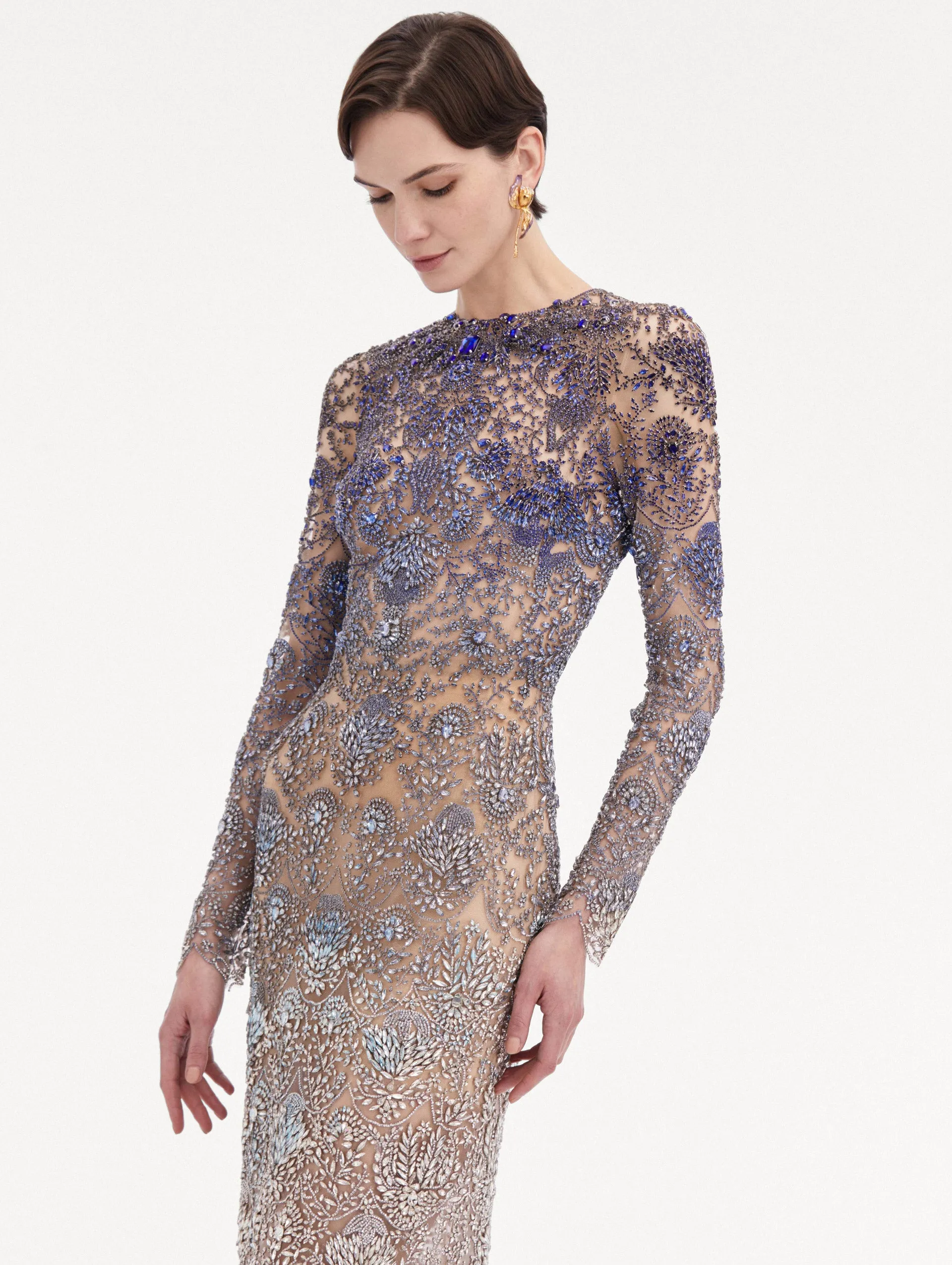 Ombré Crystal Embroidered Gown sold by Oscar de la Renta product image thumbnail 5