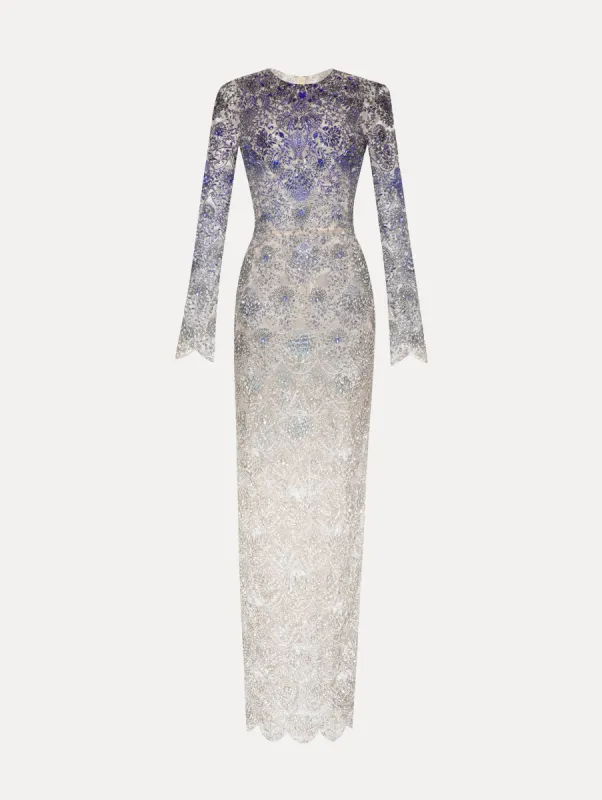 Ombré Crystal Embroidered Gown made by Oscar de la Renta