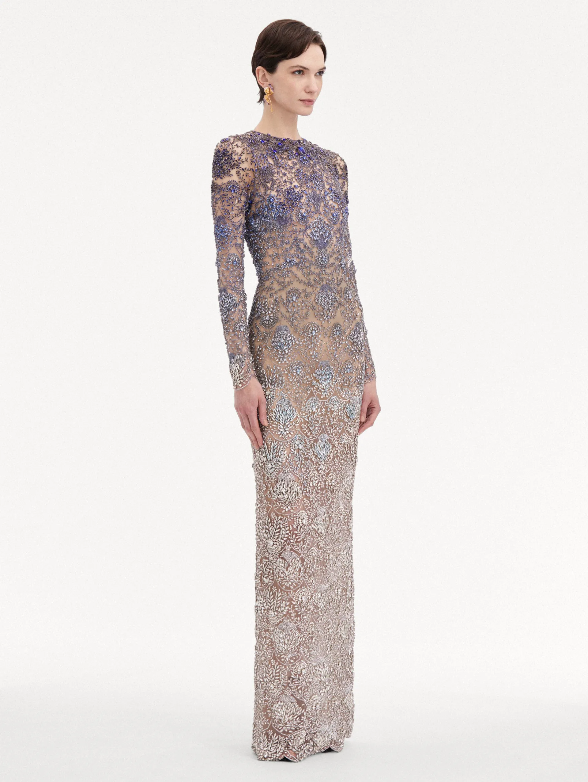 Ombré Crystal Embroidered Gown sold by Oscar de la Renta product image thumbnail 4