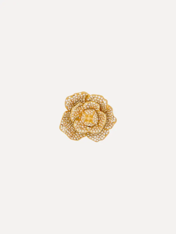Pavé Gardenia Brooch sold by Oscar de la Renta