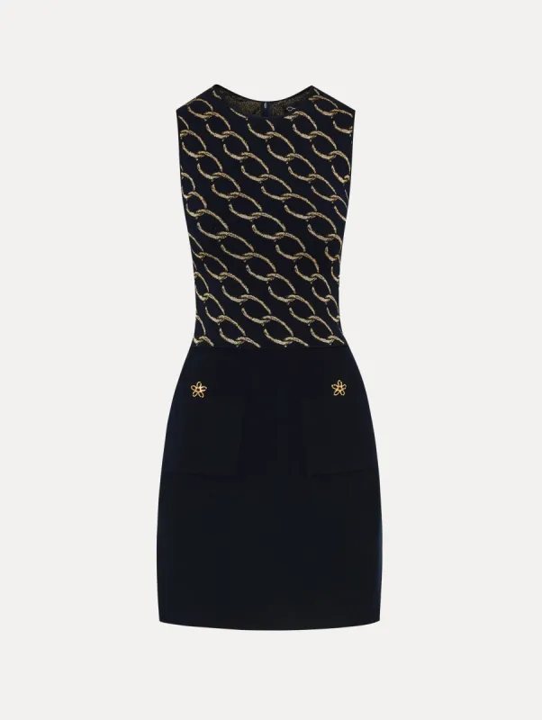 Oscar Chain-Link Knit Dress sold by Oscar de la Renta