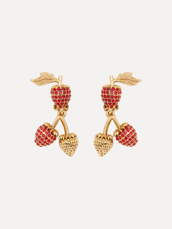 Strawberry Clip-On Earrings made by Oscar de la Renta
