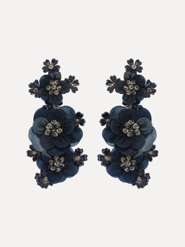 Multi-Flower Sequin Clip-On Earrings sold by Oscar de la Renta