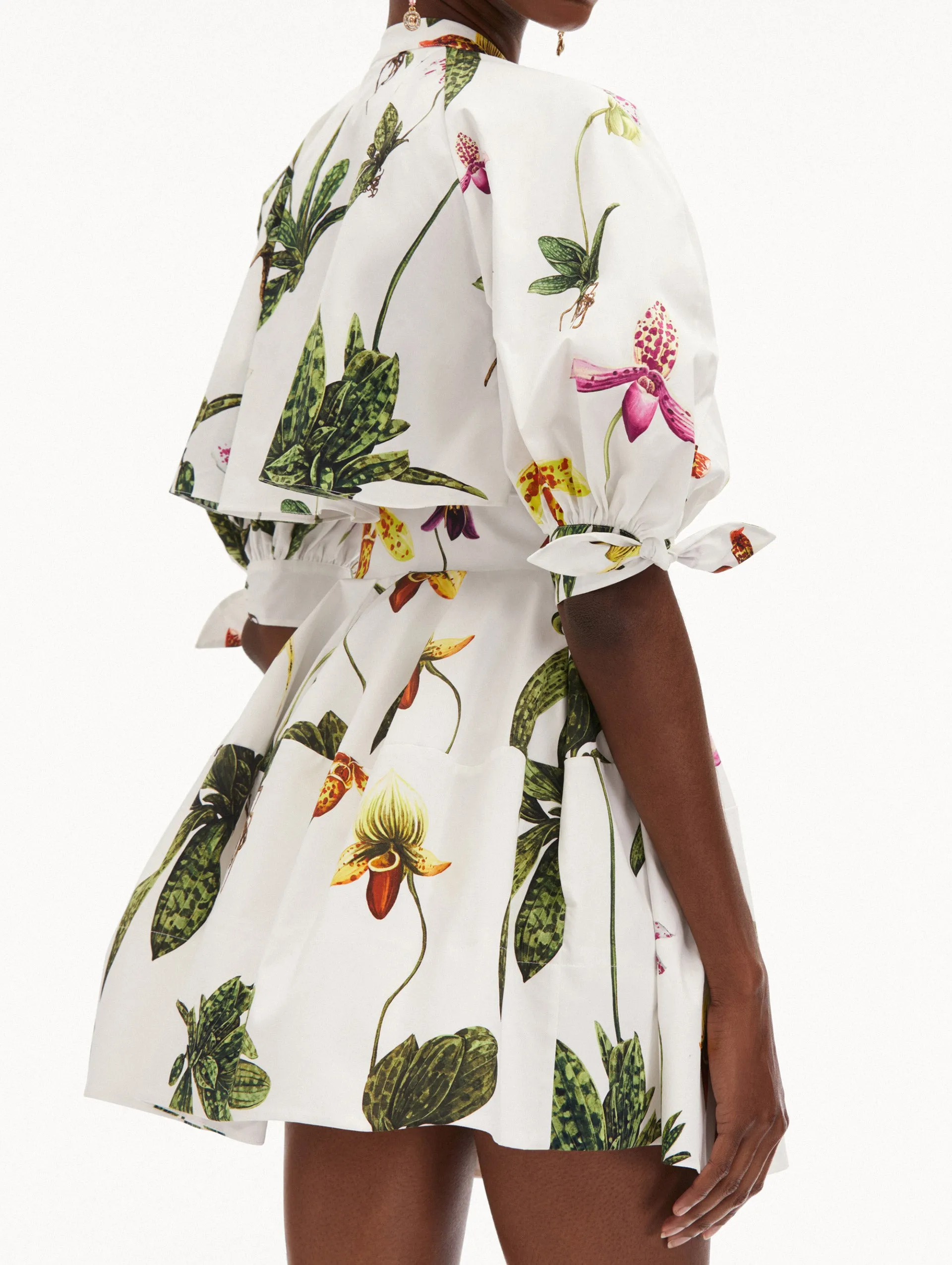 Orchid Cotton Poplin Puff Sleeve Dress sold by Oscar de la Renta product image thumbnail 5
