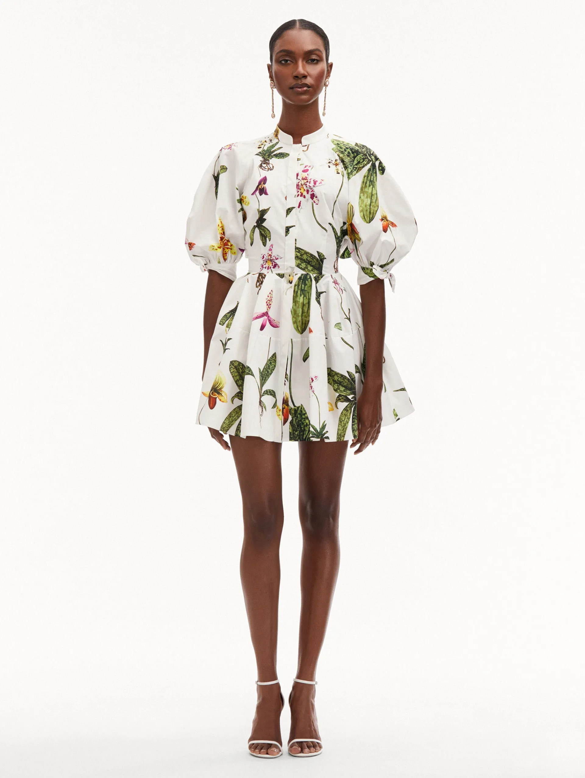 Orchid Cotton Poplin Puff Sleeve Dress sold by Oscar de la Renta product image thumbnail 2