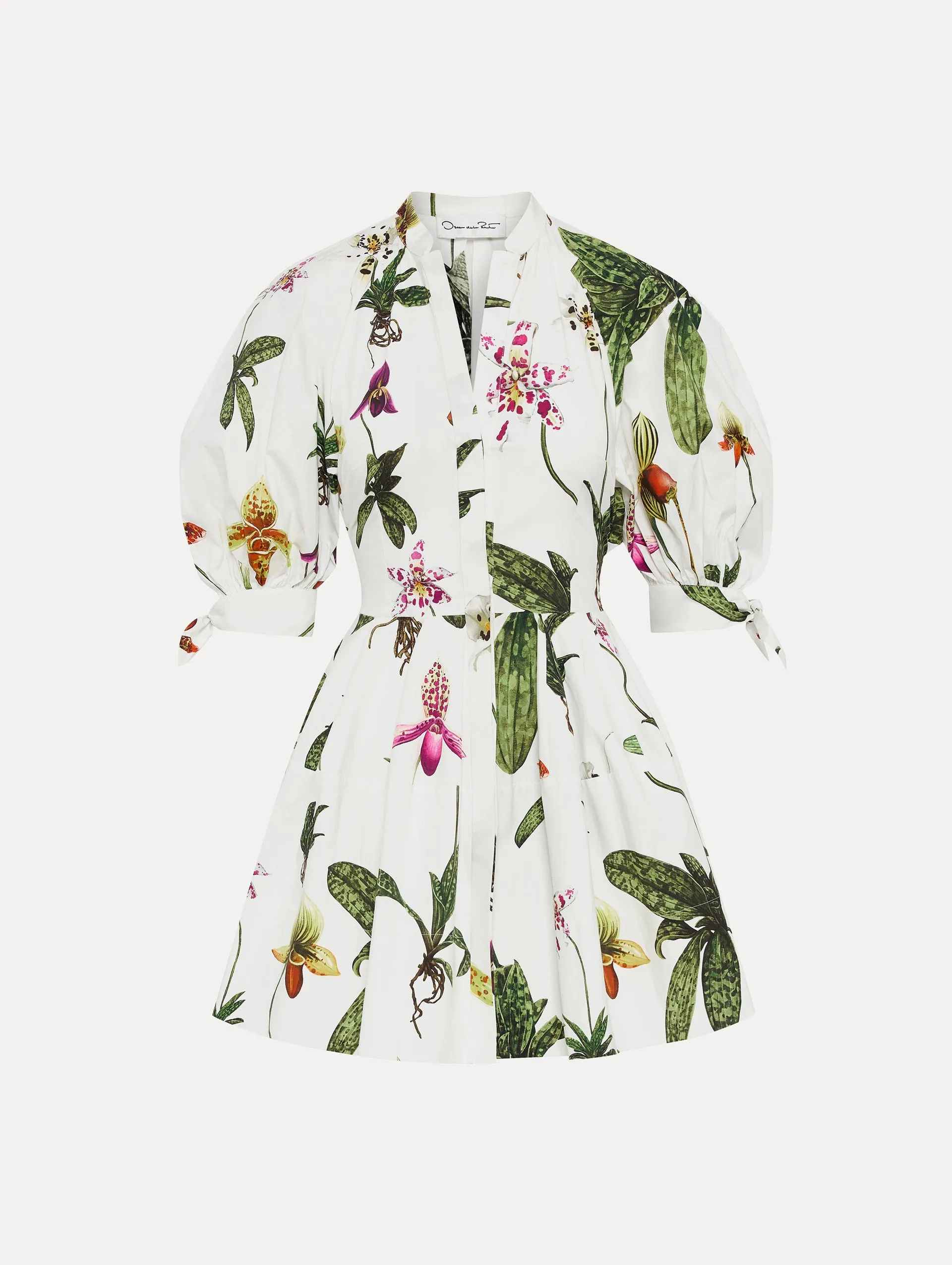 Orchid Cotton Poplin Puff Sleeve Dress sold by Oscar de la Renta