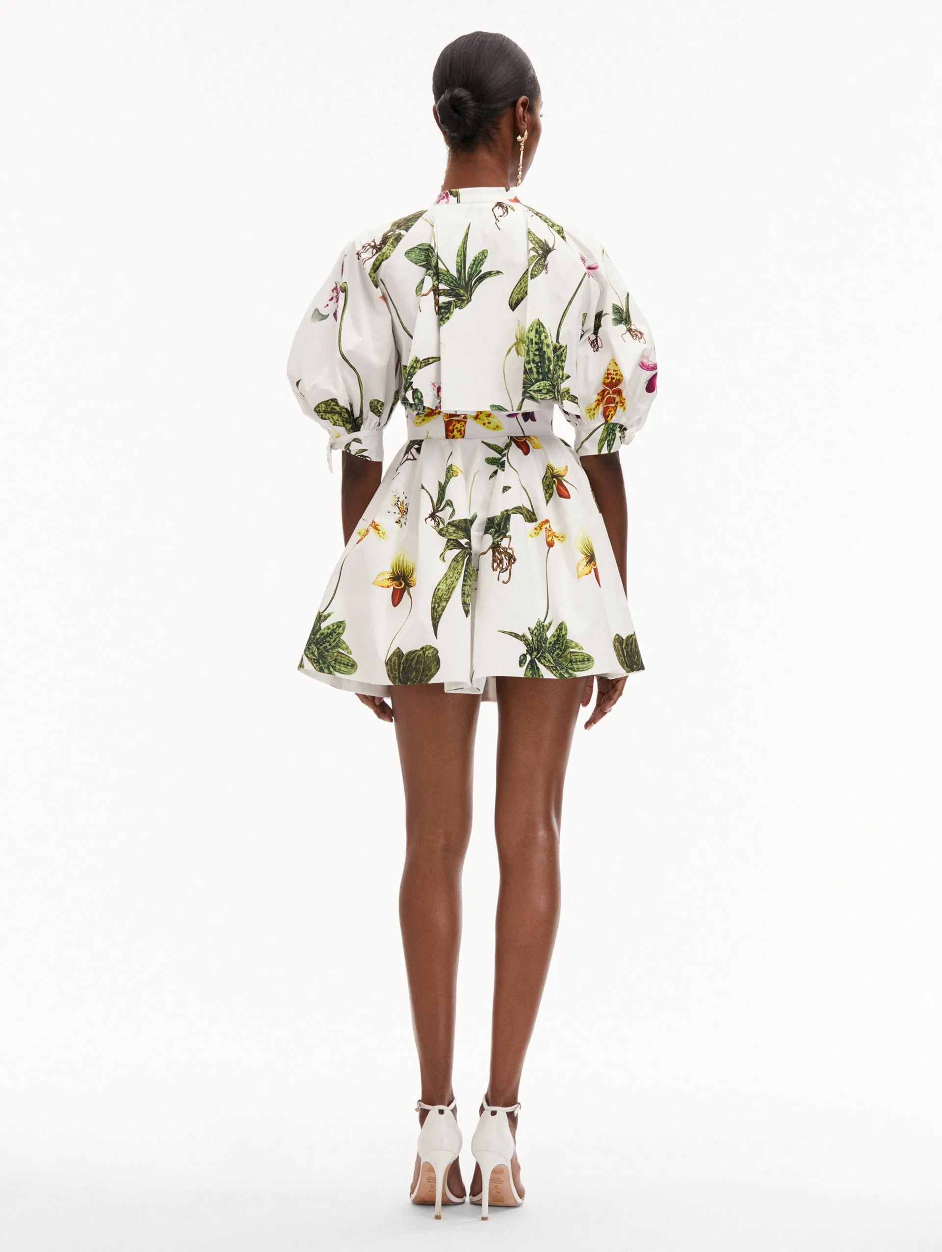 Orchid Cotton Poplin Puff Sleeve Dress sold by Oscar de la Renta product image thumbnail 3