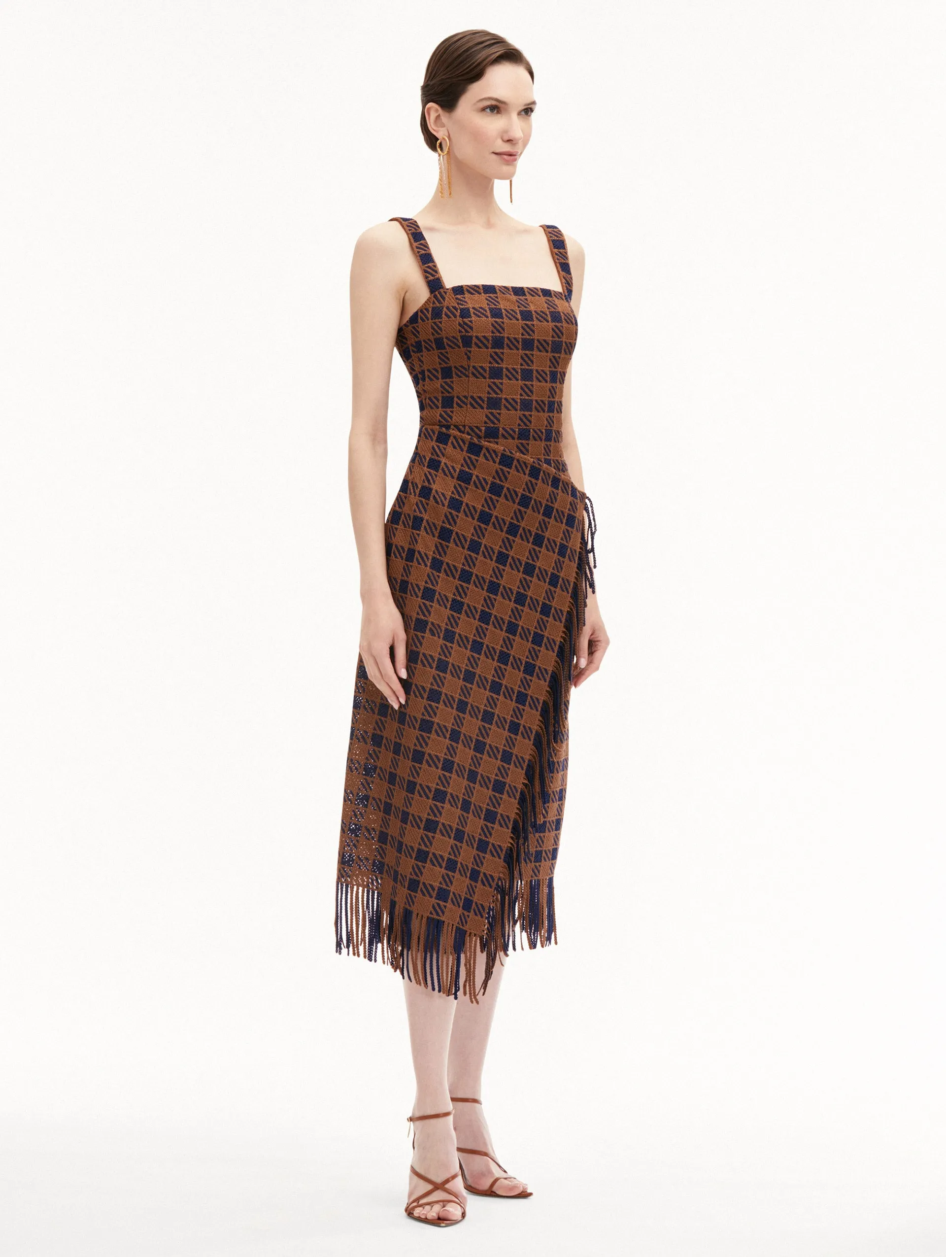 Check Fringe Guipure Dress sold by Oscar de la Renta product image thumbnail 4