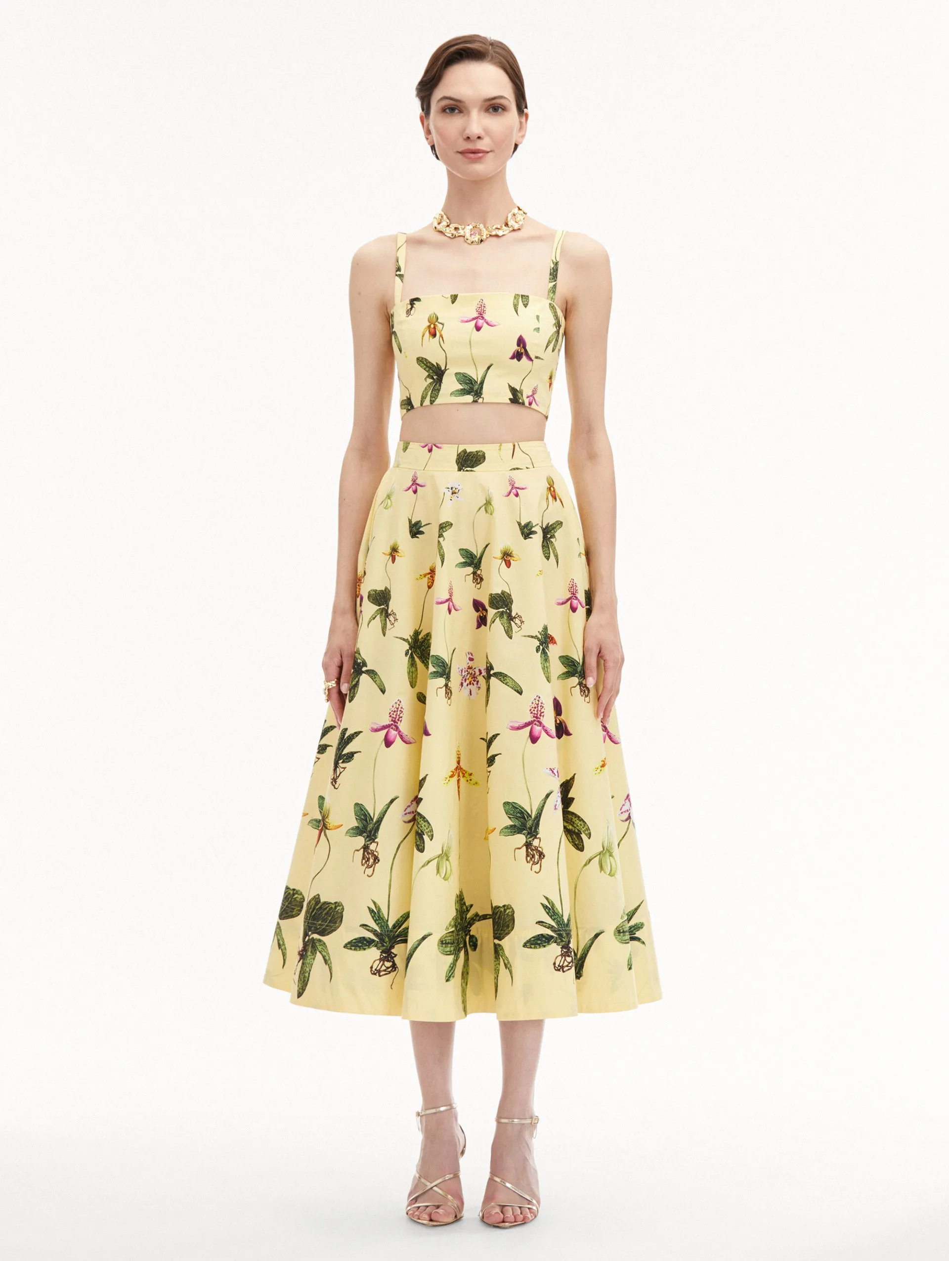 Orchid Cotton Poplin Skirt sold by Oscar de la Renta product image thumbnail 2