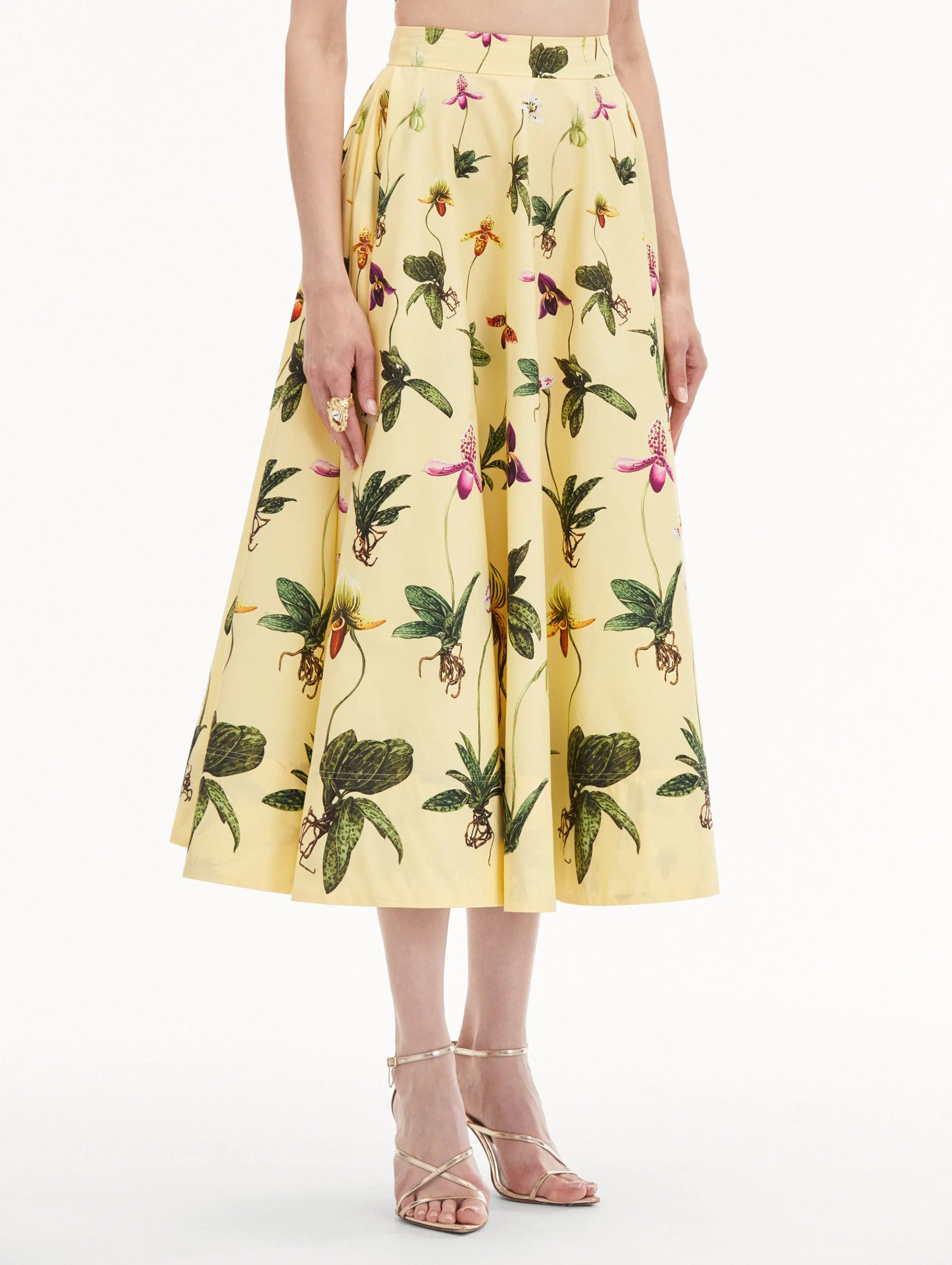 Orchid Cotton Poplin Skirt sold by Oscar de la Renta product image thumbnail 5