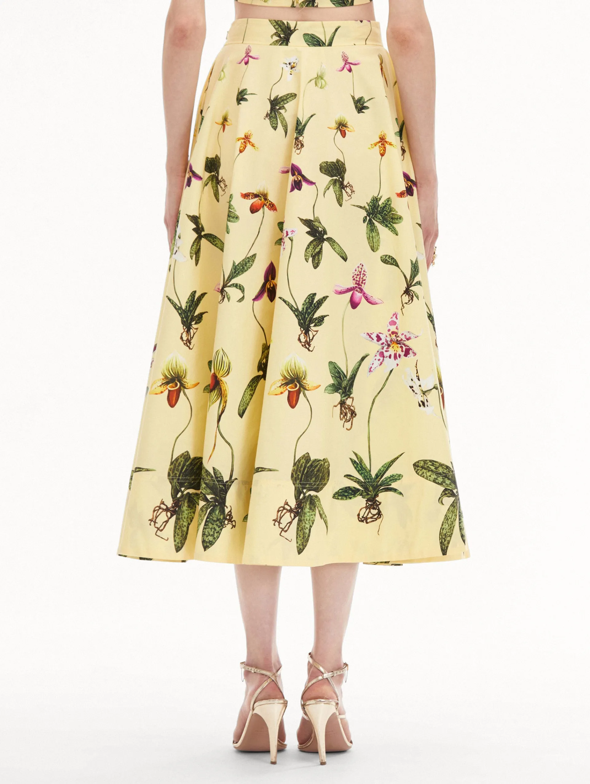 Orchid Cotton Poplin Skirt sold by Oscar de la Renta product image thumbnail 3