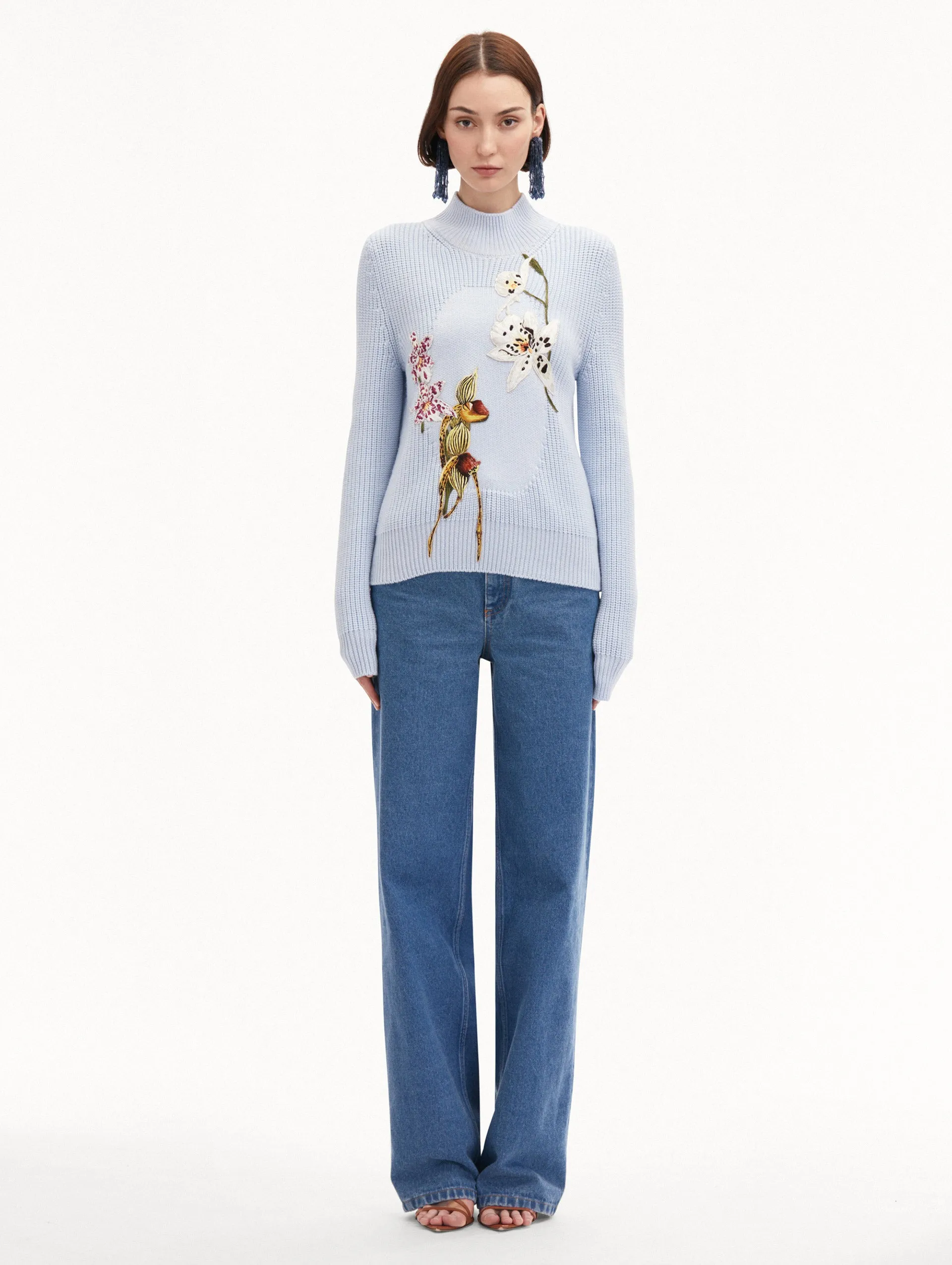 Orchid Embroidered Portrait Pullover sold by Oscar de la Renta product image thumbnail 3