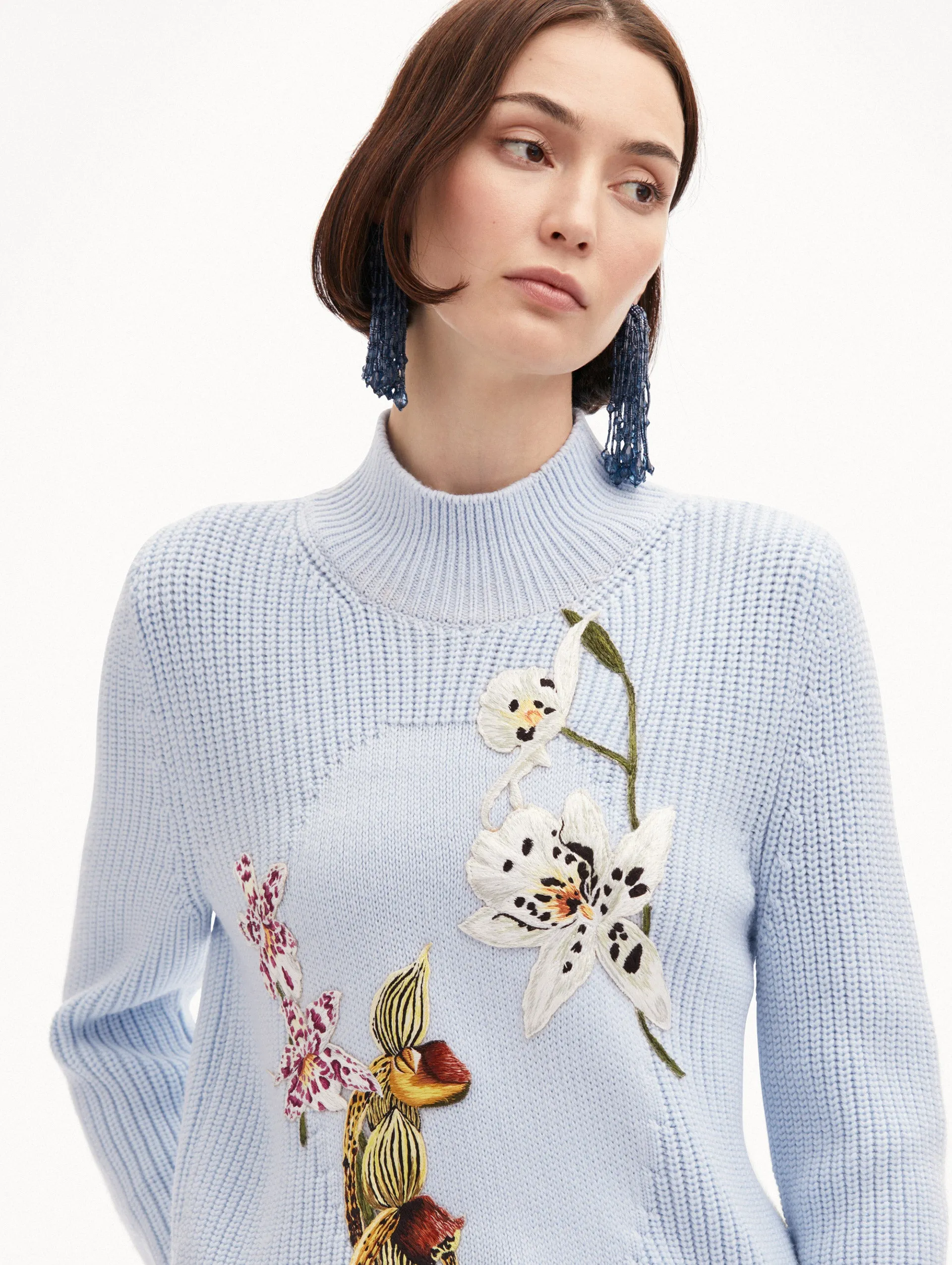 Orchid Embroidered Portrait Pullover sold by Oscar de la Renta product image thumbnail 5