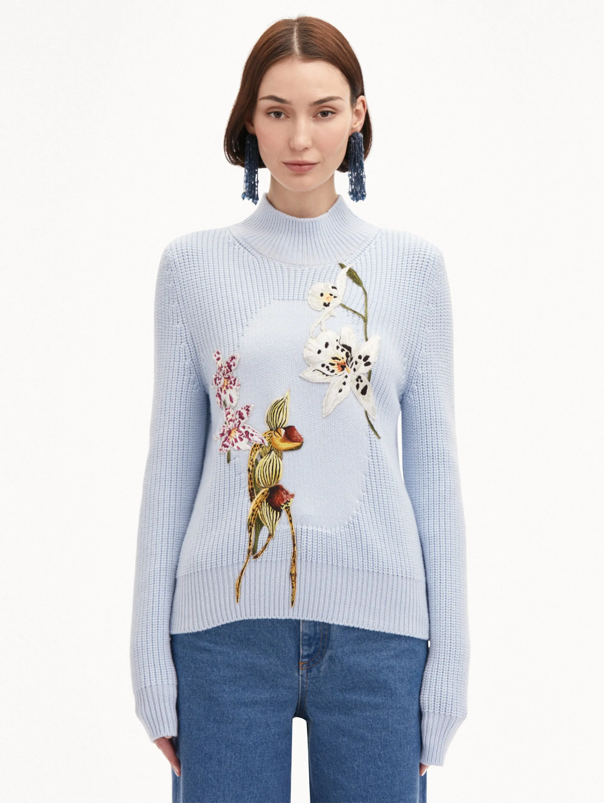 Orchid Embroidered Portrait Pullover sold by Oscar de la Renta product image thumbnail 2