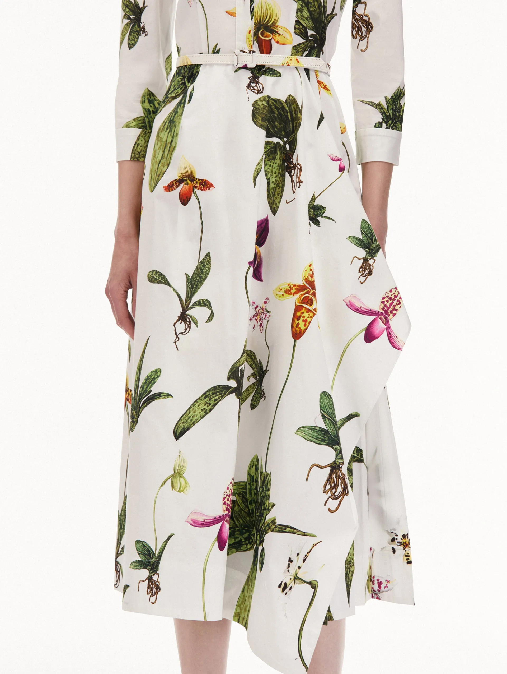 Orchid Cotton Poplin 3/4 Sleeve Dress sold by Oscar de la Renta product image thumbnail 5