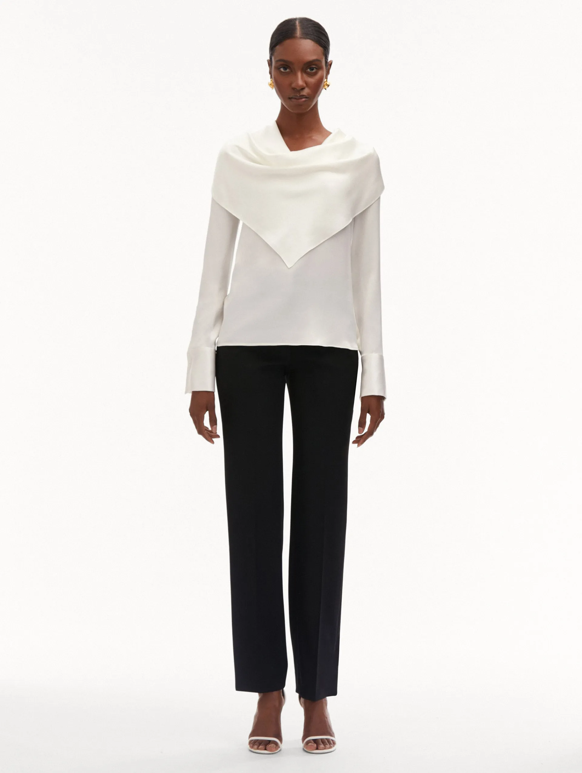 Draped-Detail Silk Blouse sold by Oscar de la Renta product image thumbnail 3