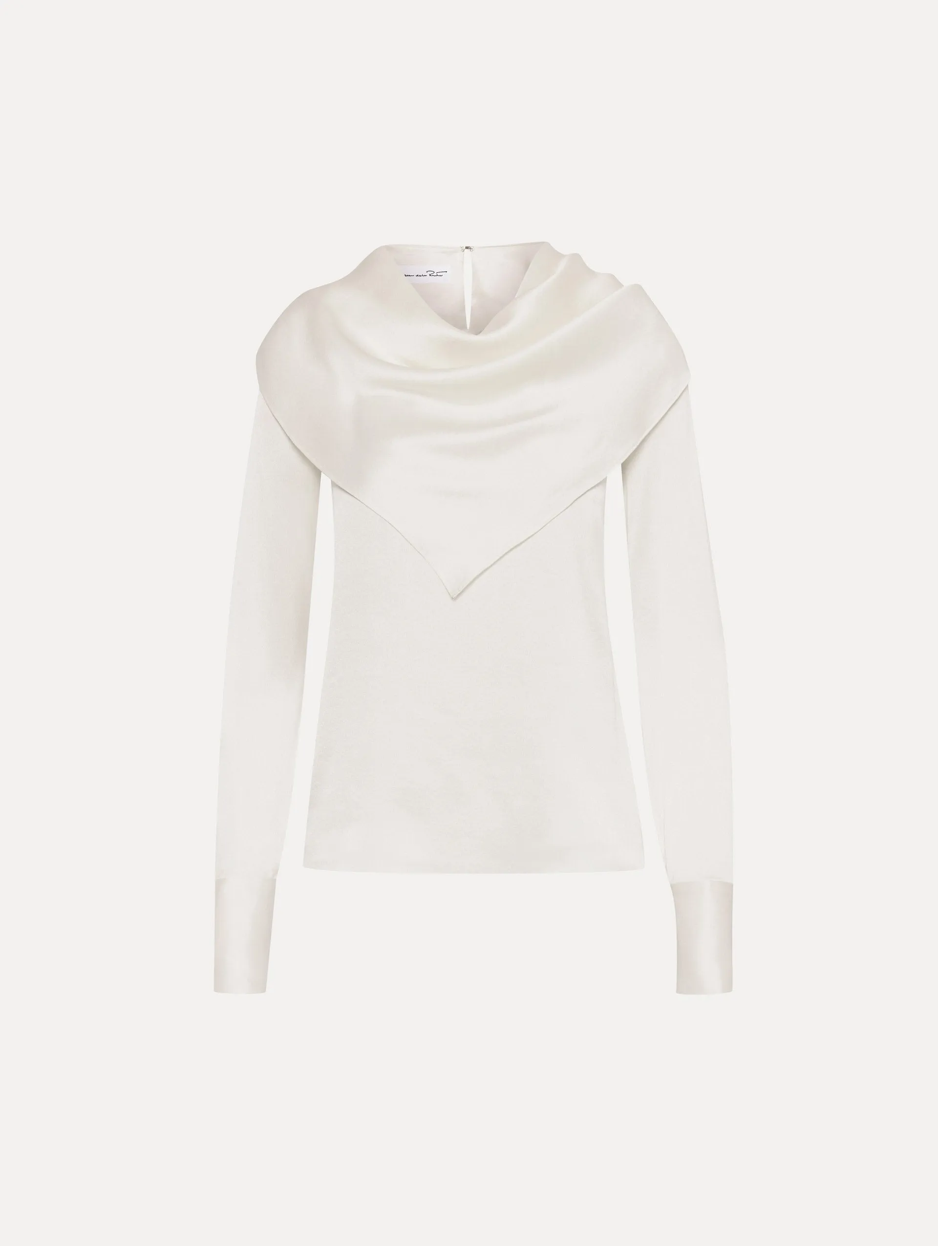 Draped-Detail Silk Blouse sold by Oscar de la Renta