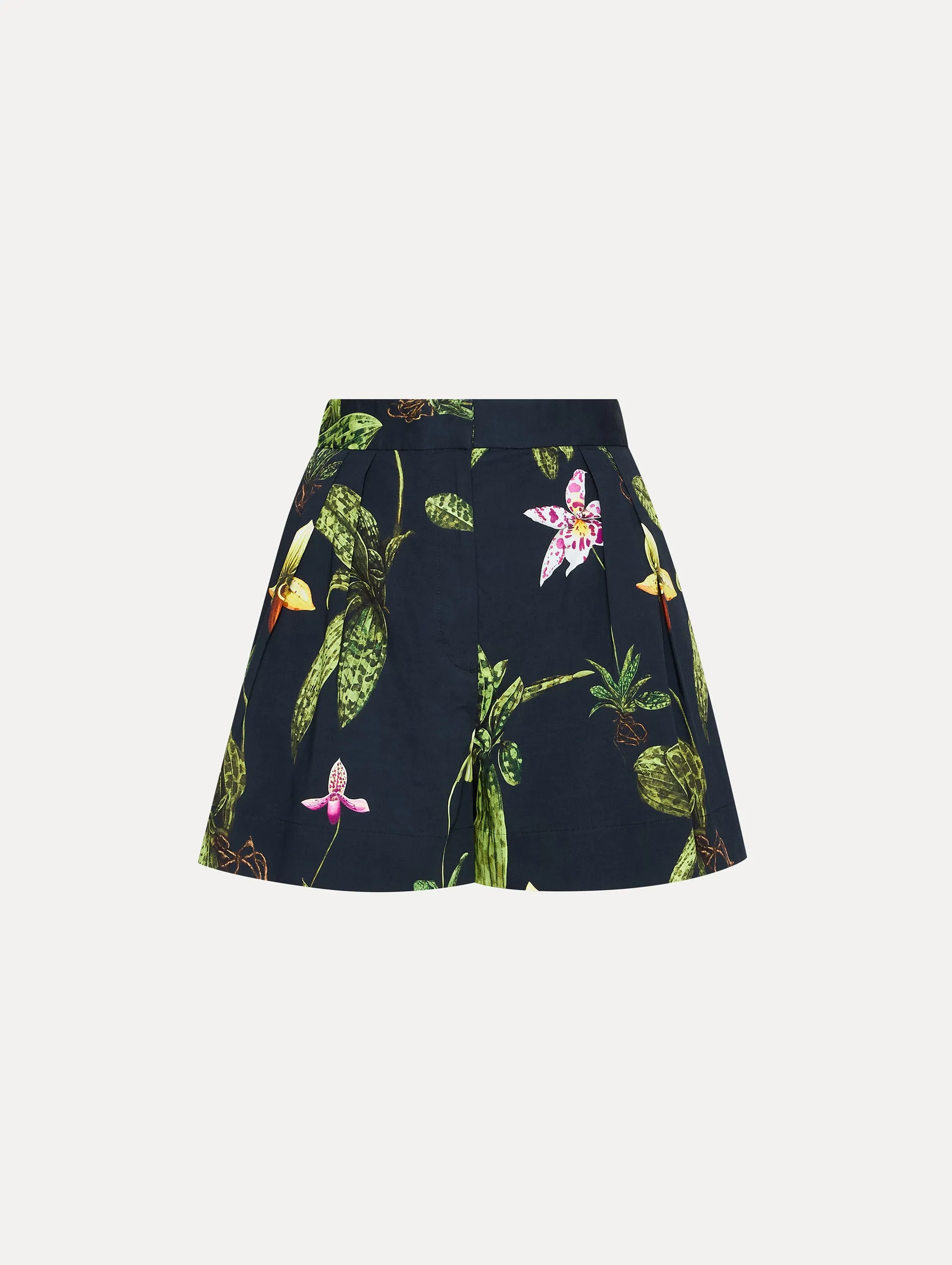 Orchid Cotton Poplin Wide Leg Shorts sold by Oscar de la Renta