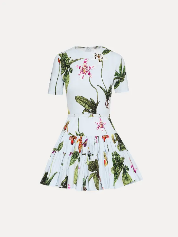 Orchid Cotton Poplin Mini Dress sold by Oscar de la Renta