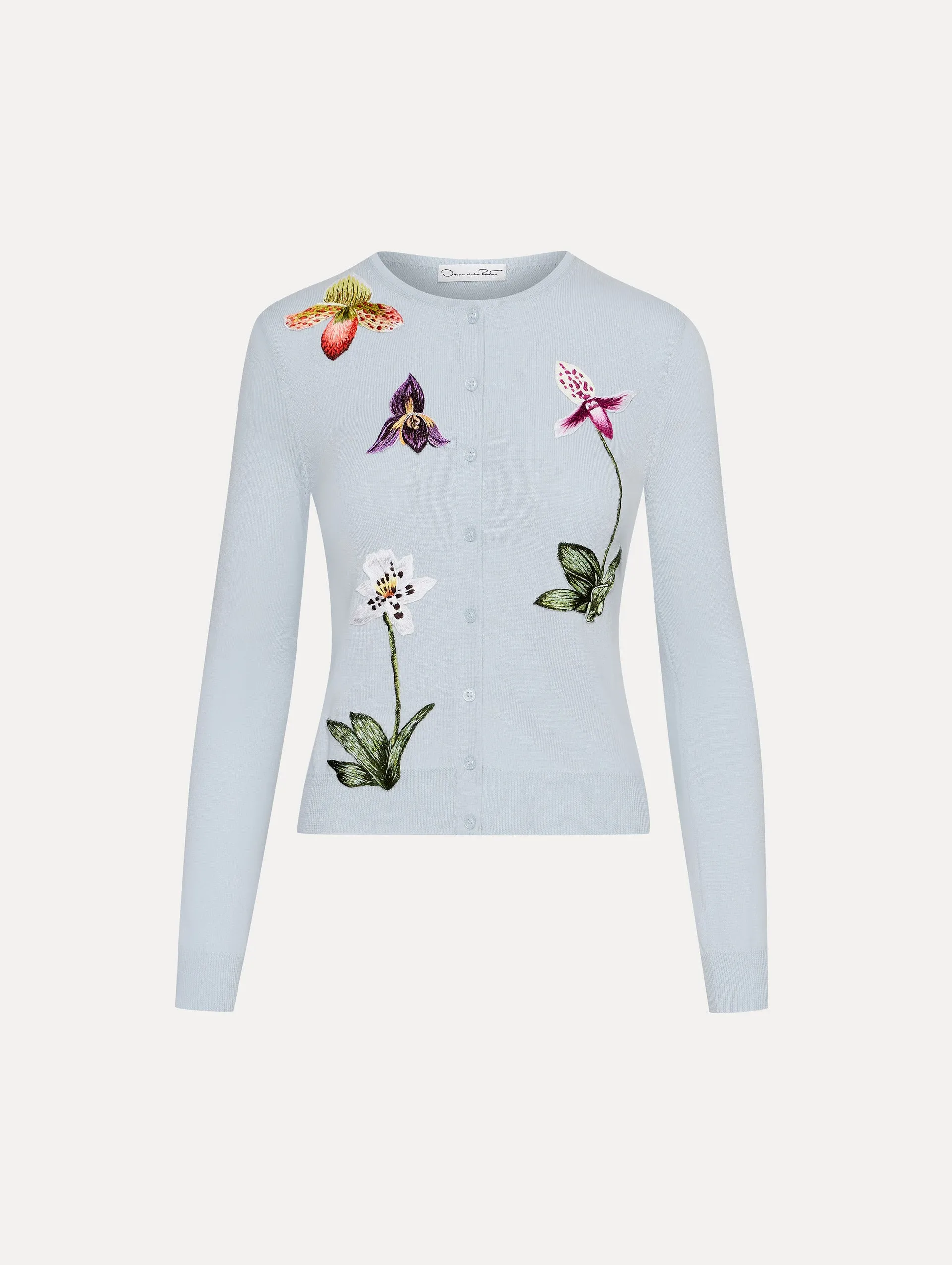 Orchid Threadwork Cardigan sold by Oscar de la Renta