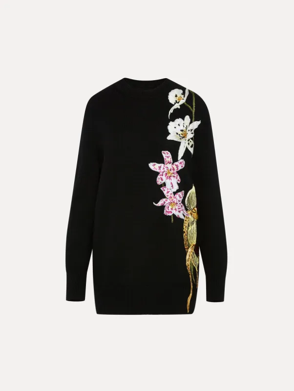 Orchid Crochet Pullover sold by Oscar de la Renta