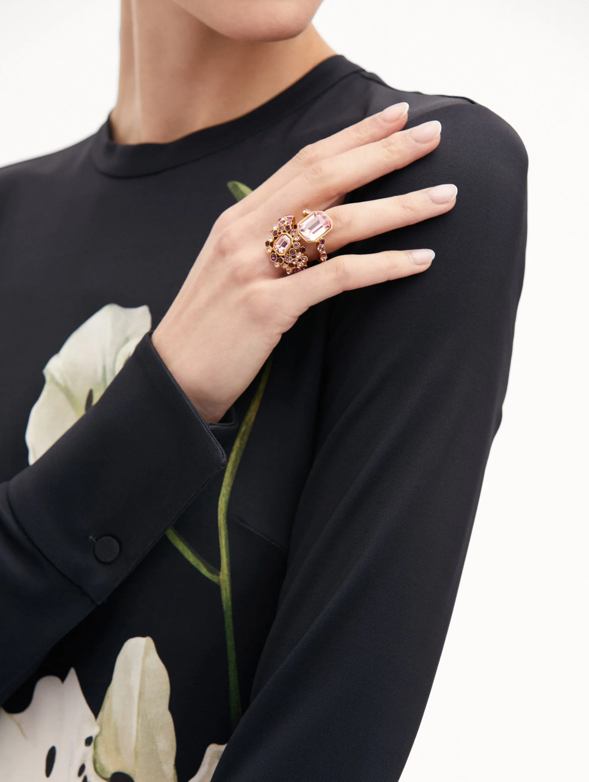 Mixed Crystal Cluster Ring sold by Oscar de la Renta product image thumbnail 3