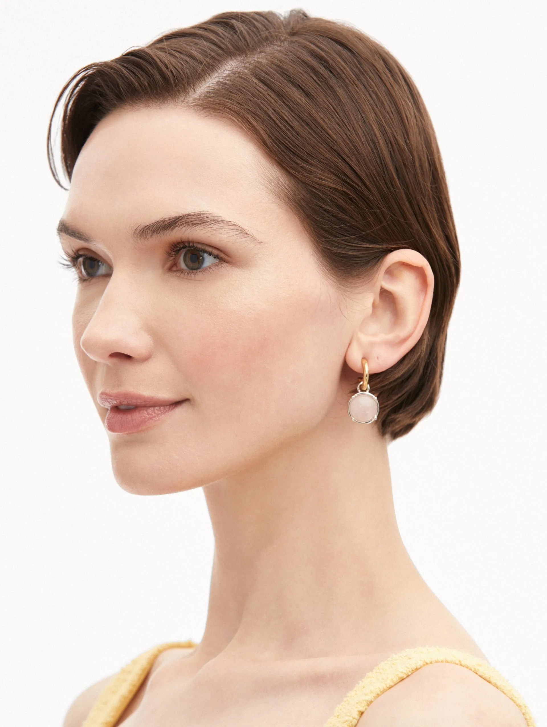 Rose Quartz Cabochon Earrings sold by Oscar de la Renta product image thumbnail 2