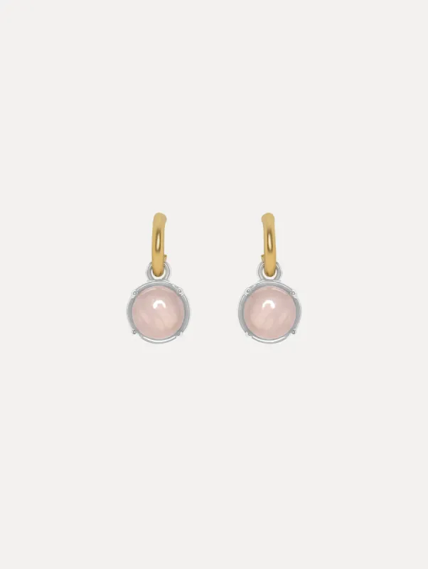 Rose Quartz Cabochon Earrings sold by Oscar de la Renta