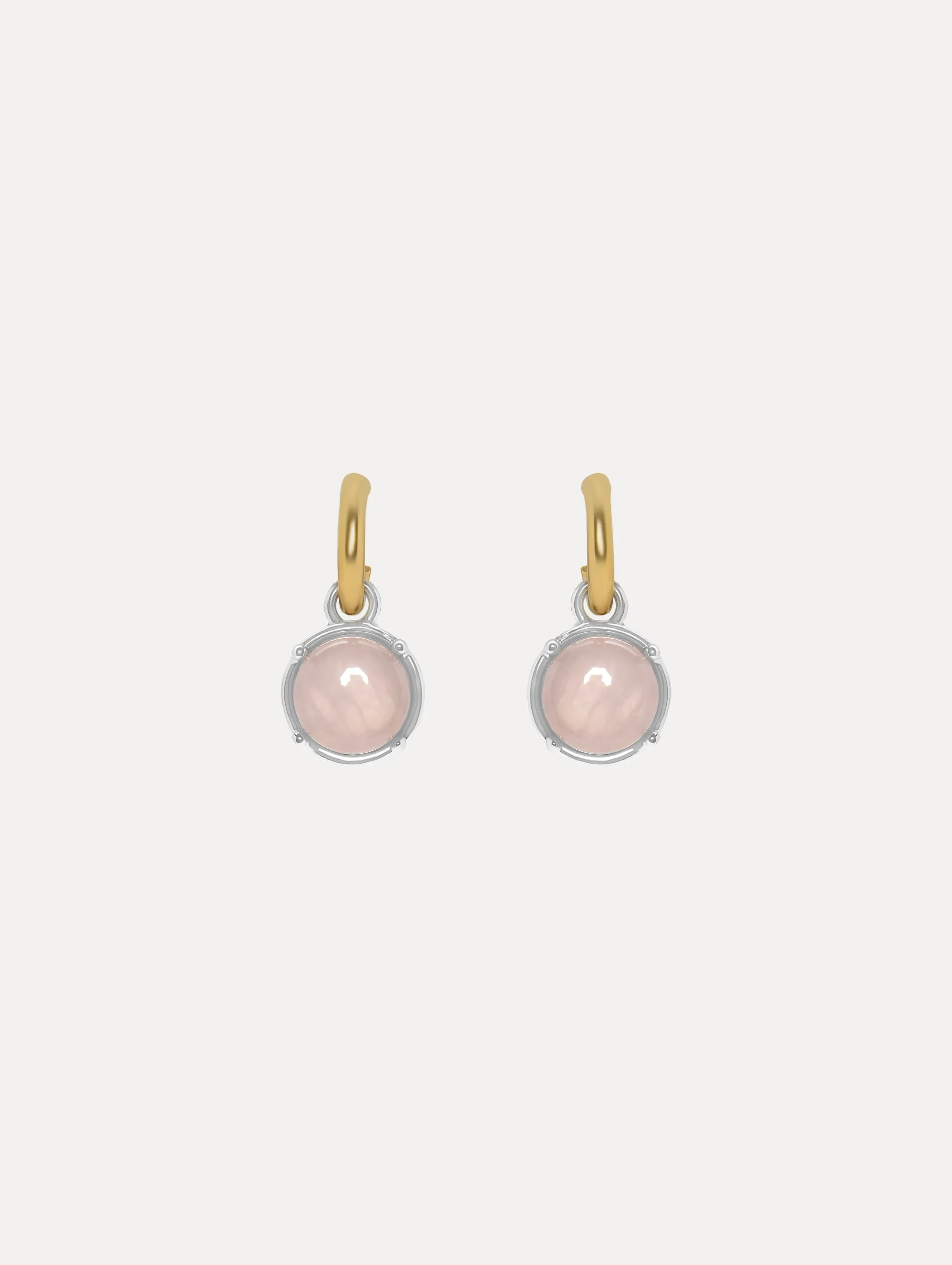 Rose Quartz Cabochon Earrings sold by Oscar de la Renta