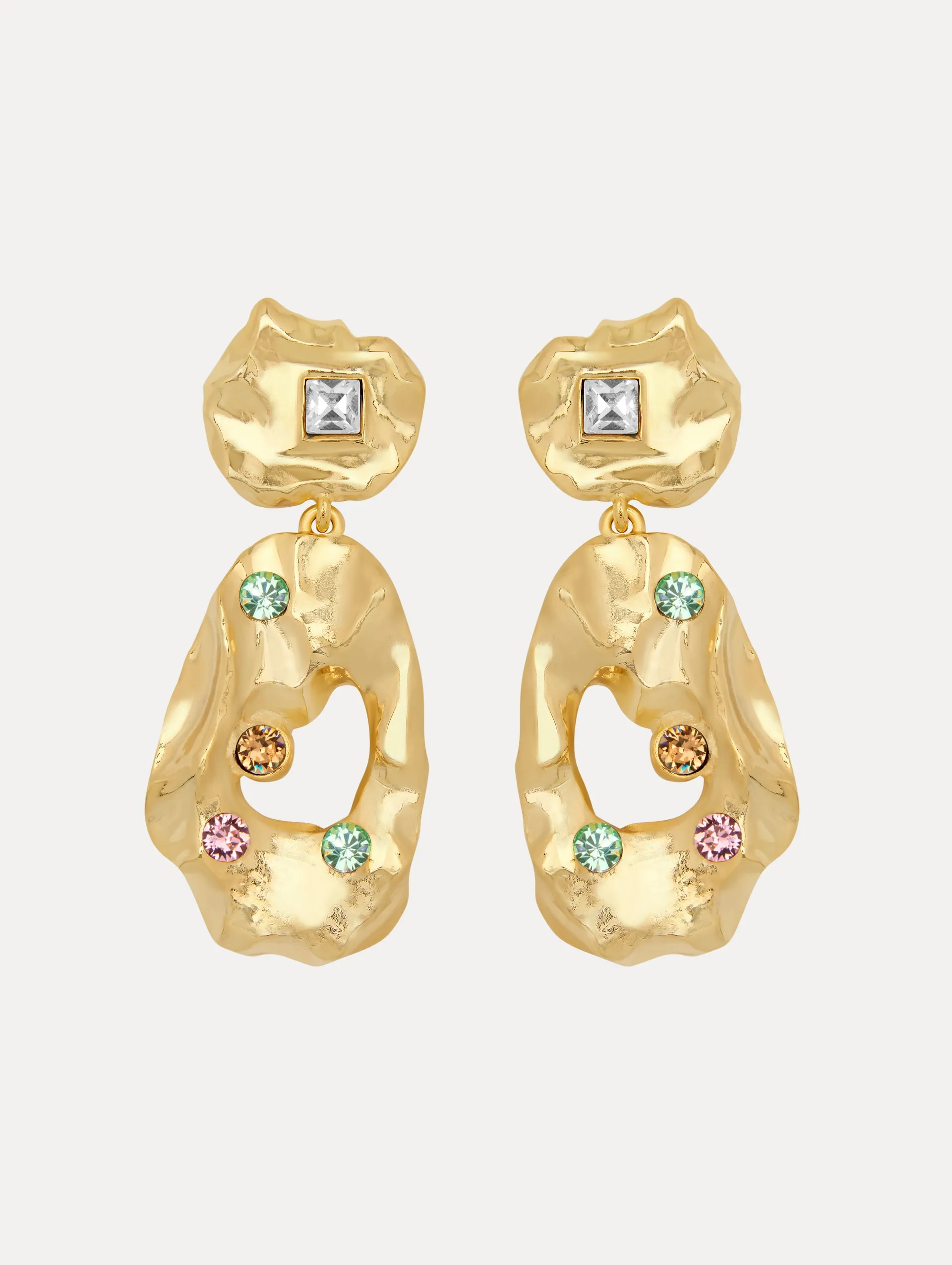Textured Metal Drop Earrings sold by Oscar de la Renta