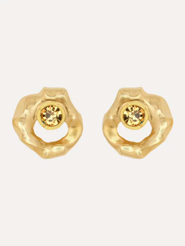 Textured Metal Earrings sold by Oscar de la Renta