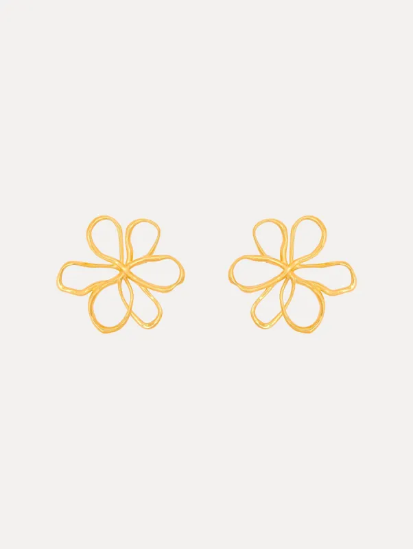 Small Threaded Flower Earrings sold by Oscar de la Renta
