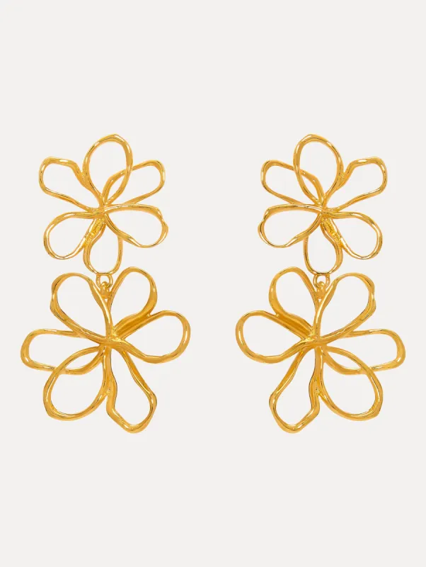 Threaded Flower Drop Earrings sold by Oscar de la Renta