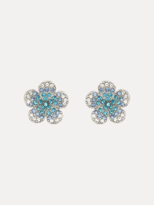 Crystal Flower Stud Earrings sold by Oscar de la Renta