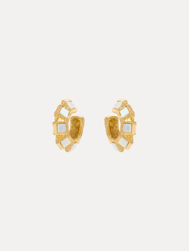 Square Stone Hoop Earrings sold by Oscar de la Renta