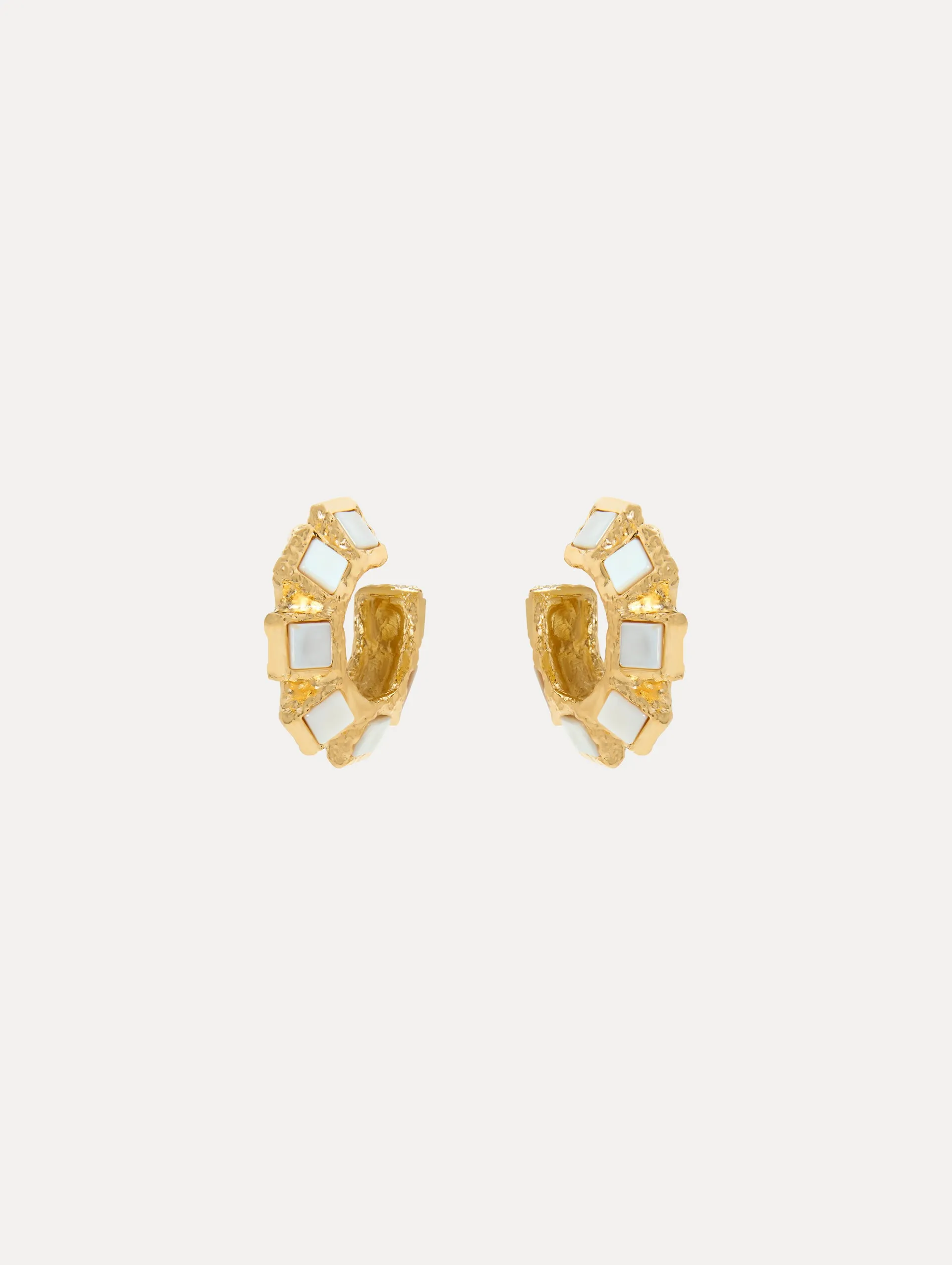 Square Stone Hoop Earrings sold by Oscar de la Renta