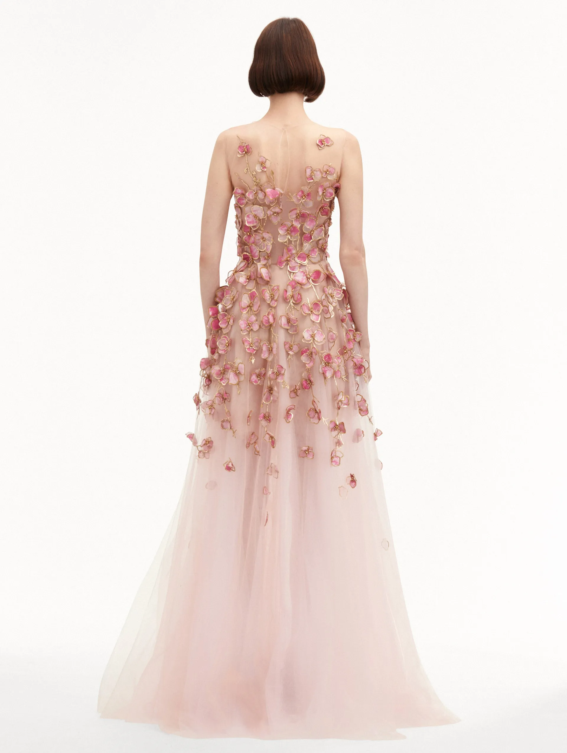 Orchid Embroidered Organza Gown sold by Oscar de la Renta product image thumbnail 3