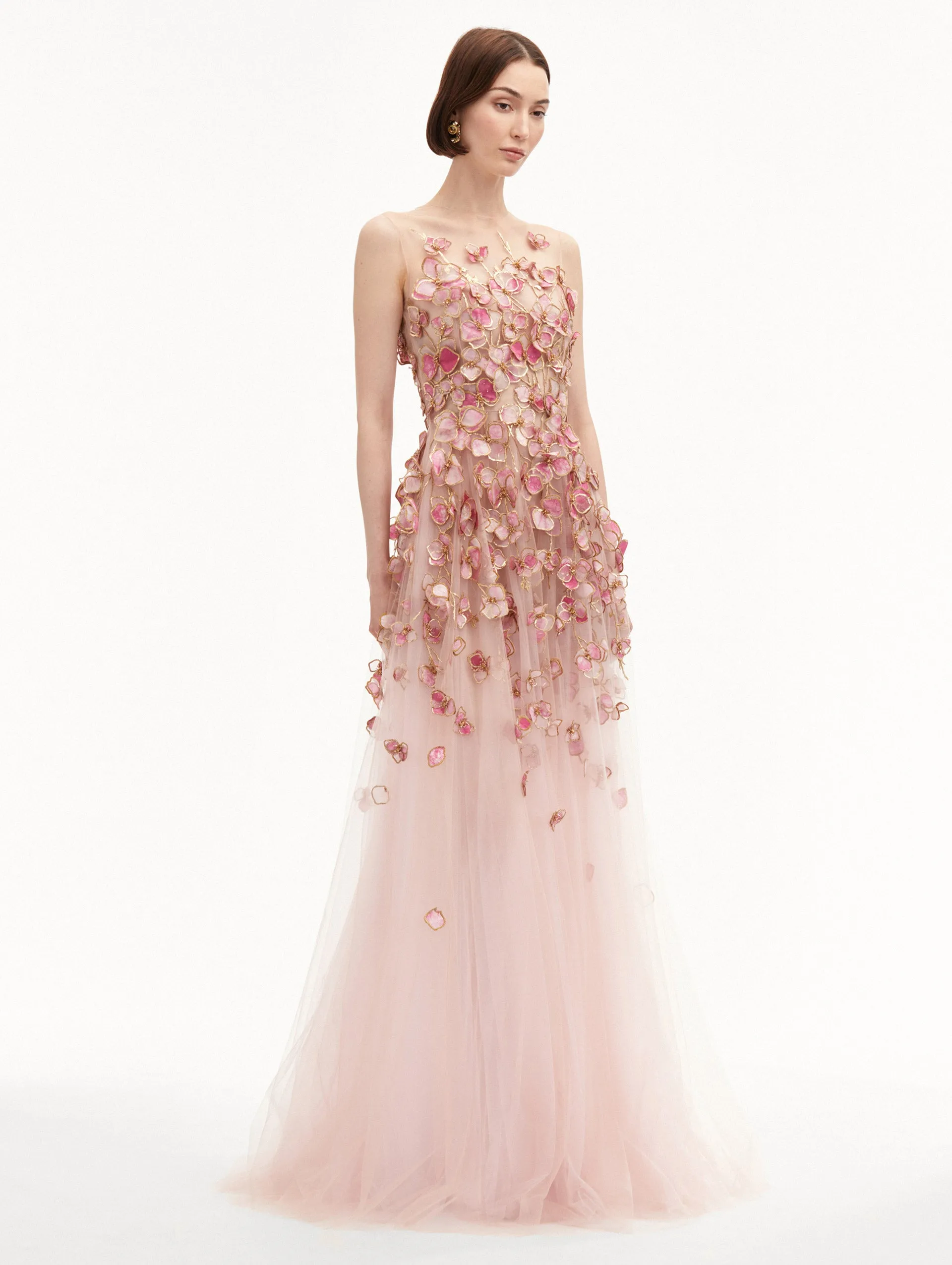 Orchid Embroidered Organza Gown sold by Oscar de la Renta product image thumbnail 4
