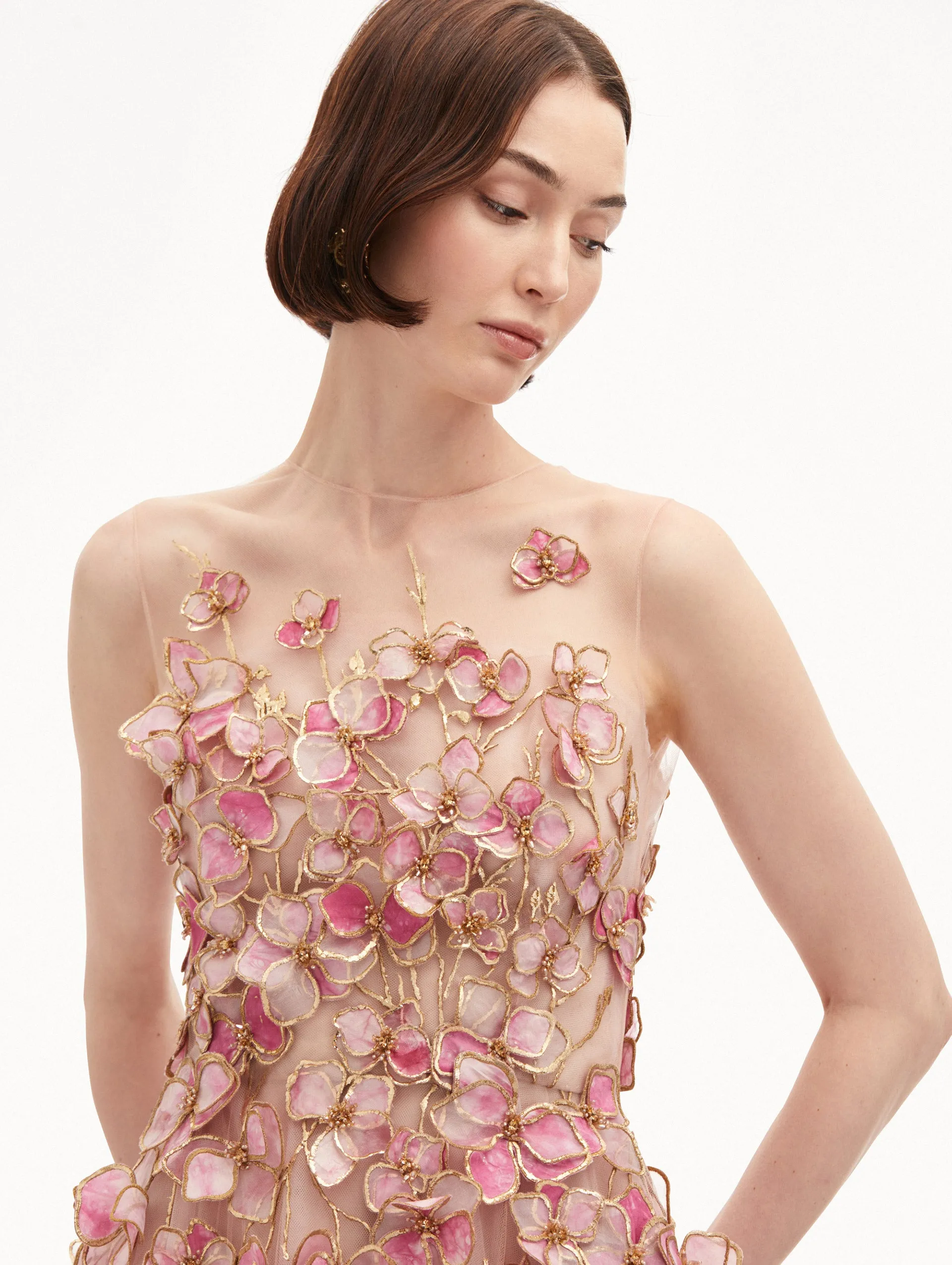 Orchid Embroidered Organza Gown sold by Oscar de la Renta product image thumbnail 5