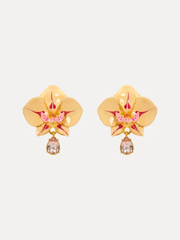 Watercolor Orchid Clip-On Earrings sold by Oscar de la Renta