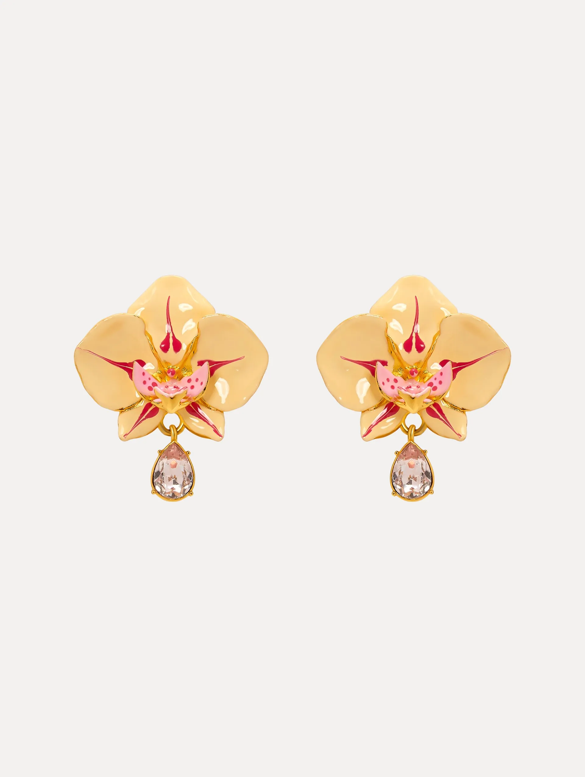 Watercolor Orchid Clip-On Earrings sold by Oscar de la Renta