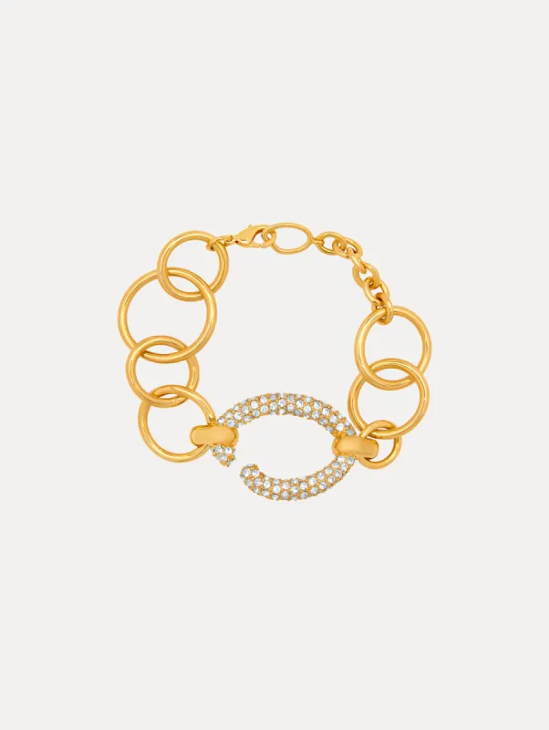 Pavé O Chain-Link Bracelet sold by Oscar de la Renta