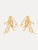 Coral & Gold Drops Earrings sold by Oscar de la Renta