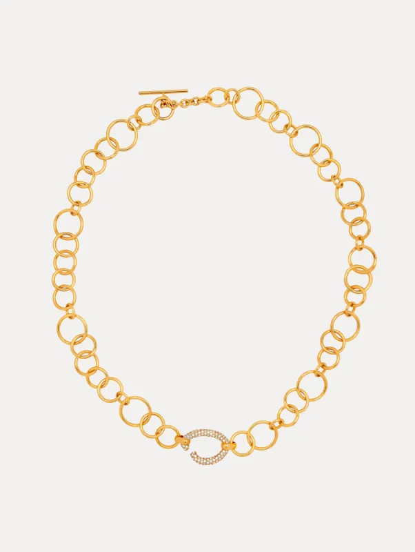 Pavé O Chain-Link Necklace sold by Oscar de la Renta